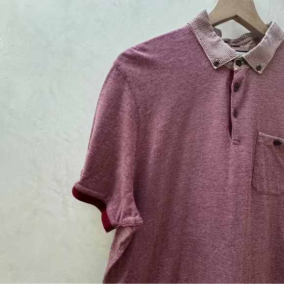 Ted Baker London Mens Medium Purple Heather Polo Short Sleeve Shirt Casual Adult - Picture 5 of 10